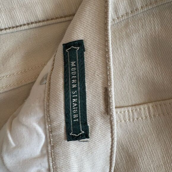 Ralph Lauren Mid Rise Moderate Straight Leg Ivory Classic Stretch Jeans SZ 6 - Picture 5 of 10